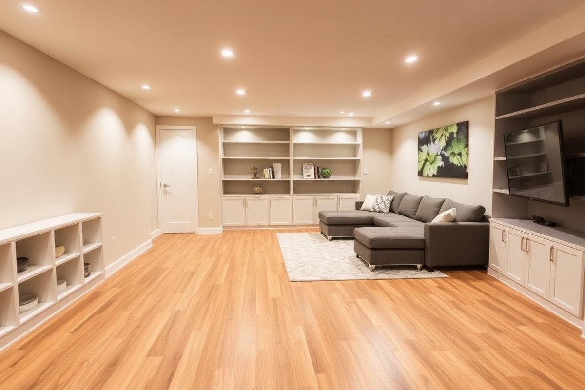 Finished basement interior
